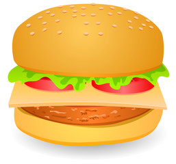 Cheese Burger Vector Illustration