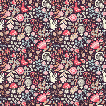 Fototapeta Forest seamless pattern