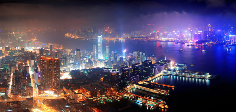 Hong Kong aerial night