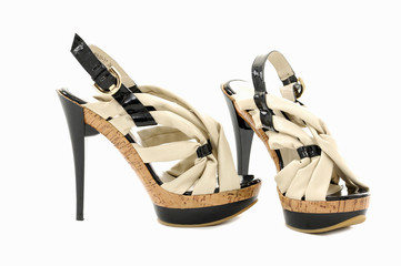 Sexy female high heeled strappy stiletto sandals