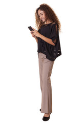 Cute woman using a cell phone.