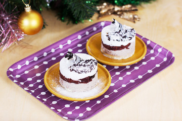 Luxury dessert with christmas decor