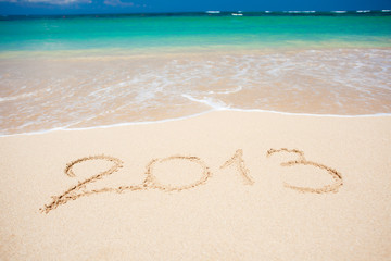 New year background of beach with 