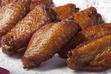 Chicken wings barbequed.