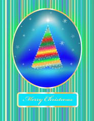 card a fir-tree with toys