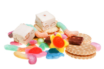 sweet candies isolated on white