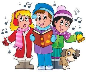 Cercles muraux Pour enfants Chanteurs de Noël thème 1