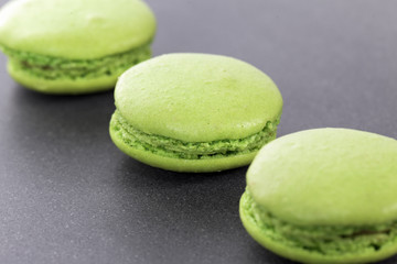 three green macaroons