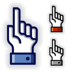 vector hand with warning forefinger symbols