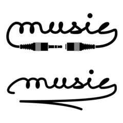vector jack connectors music calligraphy © Roman Sotola