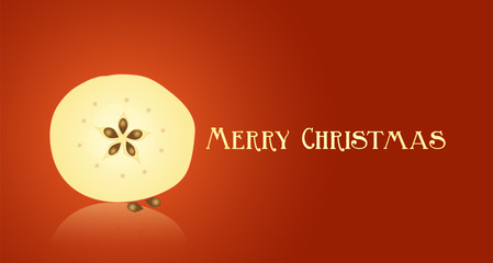 christmas card with slice of apple