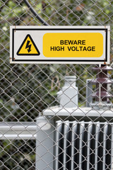 Naklejka premium high voltage warning sign