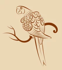 Türaufkleber Bird ornament 4 (parrot) © ComicVector