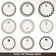 Vector Frame labels Set ornamental vintage decoration