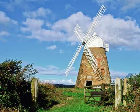Halnaker Windmill, open gate.