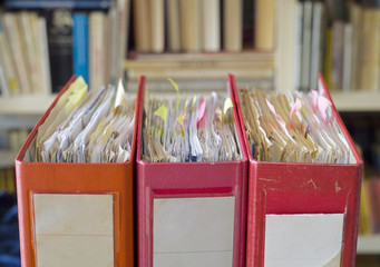 file folders, office folders, close up, selective focus, free co