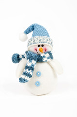 Snowman wearing  hat and scarf