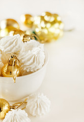 meringue cookies on Christmas table