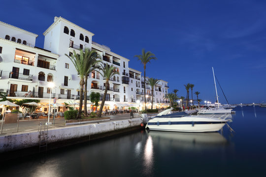 Marina in La Duquesa at dusk. Andalusia Spain