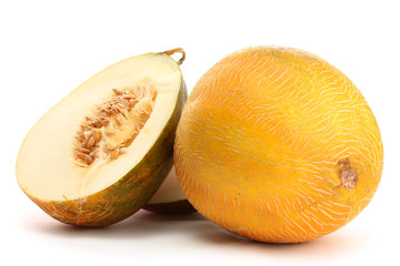ripe sweet melons, isolated on white