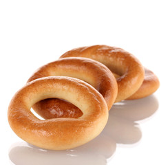 tasty bagels, isolated on white
