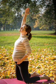 Healthy pregnancy - exercising outdoor