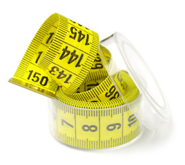 Measuring tape in a box