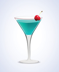 Illustration of realistic Martini Cocktail Glass