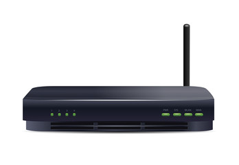 Wireless Router Isolated on White