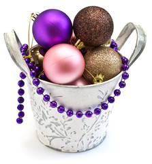 Decorative christmas composition isolated on white