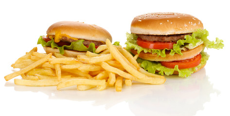 Fast food isolated on white