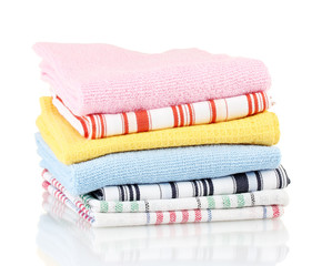 Kitchen towels isolated on white background