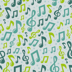 Vector music seamless pattern with icons
