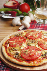 Pizza with mushrooms