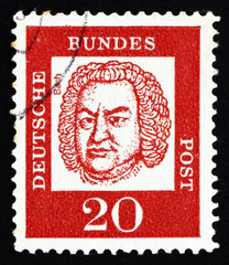 Postage stamp Germany 1963 Johann Sebastian Bach, Composer