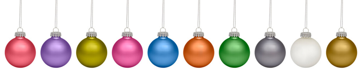 Christmas baubles isolated on white