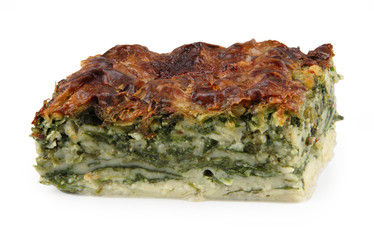 Banica made of spinach and pastry leaves