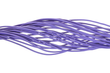 Purple cables line isolated on white background