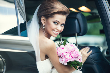 Beautiful happy young bride