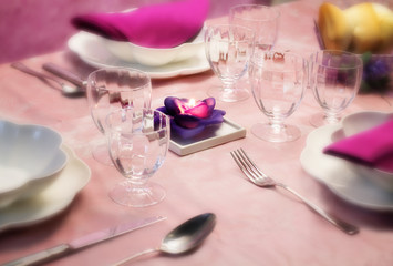 romantic atmosphere for pink tableware