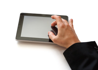 hand with digital tablet