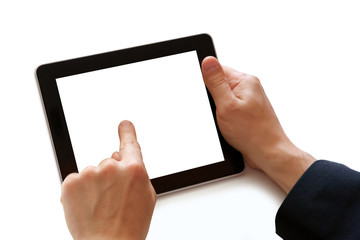 digital tablet in hands