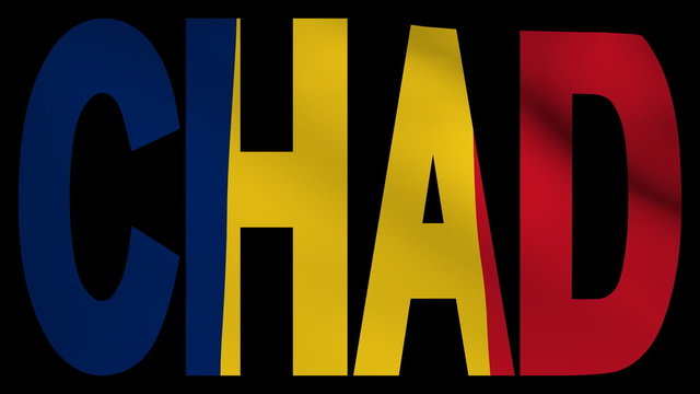 Chad text with fluttering flag animation