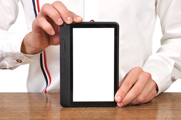 digital tablet in hand
