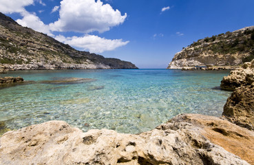 Fototapeta na wymiar Scenic plaża na wyspie Rodos, Grecja