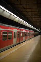 Subway train at platform