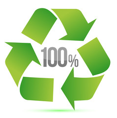 100% recycle illustration symbol