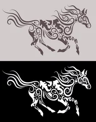 Zelfklevend Fotobehang Horse tribal © ComicVector