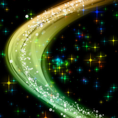 fantastic christmas wave design with snowflakes and stars