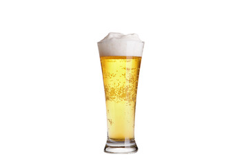 beer in a glass isolated on white